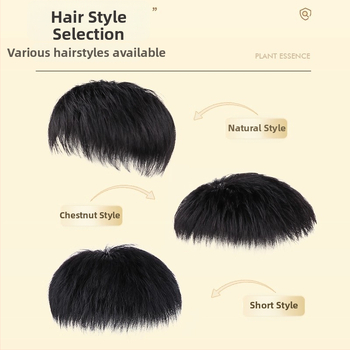Férfi rövid hajú paróka, valódi emberi hajból, teljesen kézzel szőtt, felső koronai rész, festhető és göndöríthető.