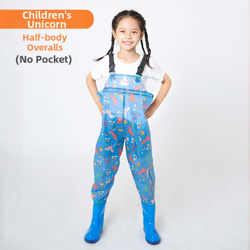 Detský jednodielny nepremokavý overal z PVC, rýchloschnúci, vhodný pre všetky ročné obdobia, unisex, na rybolov, plávanie a brodenie.