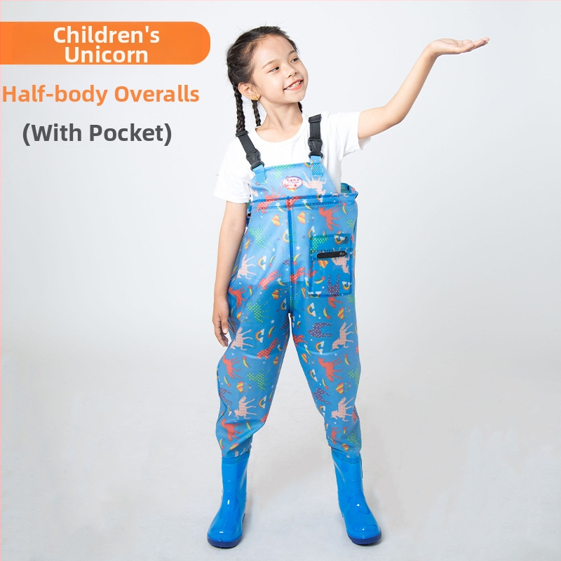 Detský jednodielny nepremokavý overal z PVC, rýchloschnúci, vhodný pre všetky ročné obdobia, unisex, na rybolov, plávanie a brodenie.