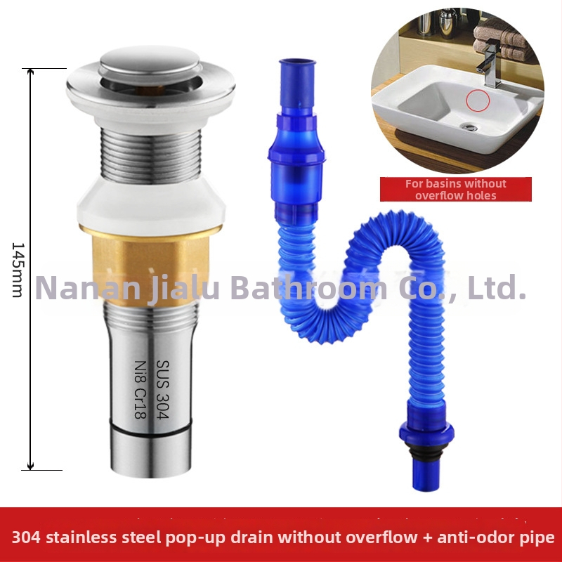 Umývadlový odvod v tvare S – nerezová oceľ, model JL0078, značka JLUWY