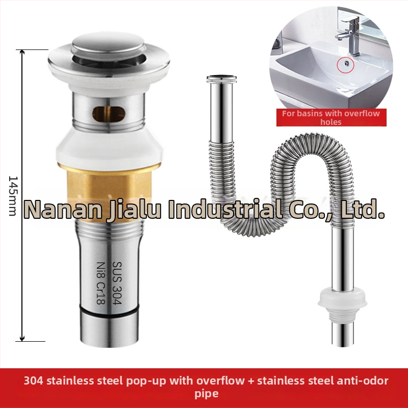 Umývadlový odvod v tvare S – nerezová oceľ, model JL0078, značka JLUWY