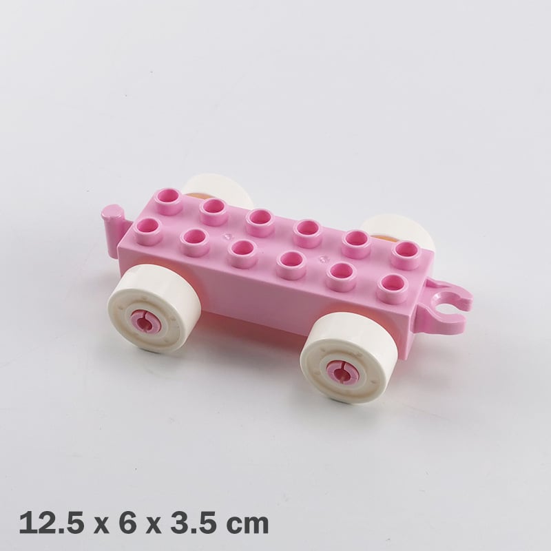 Set velikih blokova za DIY: kočija i vlakov vagon, ABS plast, za djecu 4–6 godina, pakiranje u vrećici, 0–38 komada