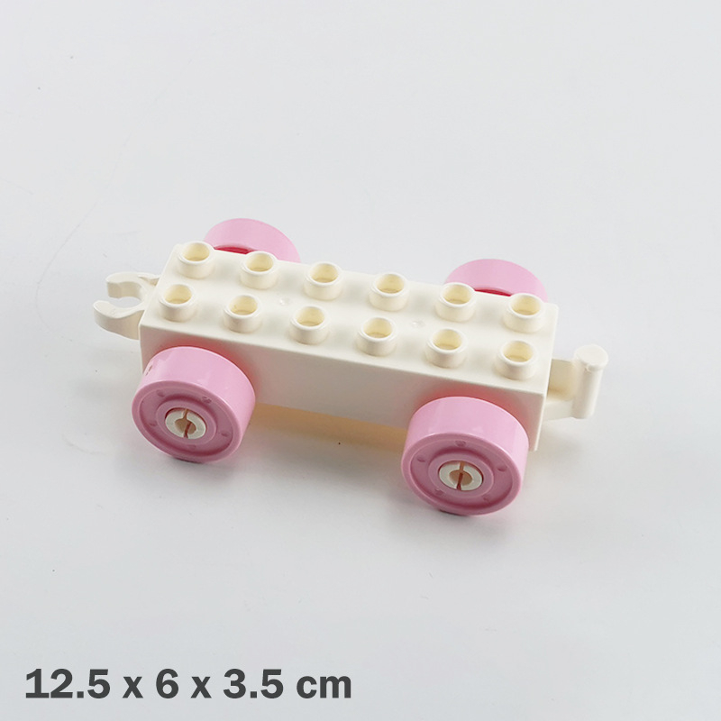 Set velikih blokova za DIY: kočija i vlakov vagon, ABS plast, za djecu 4–6 godina, pakiranje u vrećici, 0–38 komada