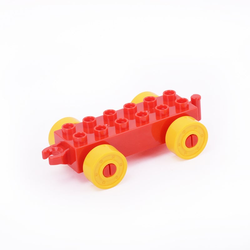 Set velikih blokova za DIY: kočija i vlakov vagon, ABS plast, za djecu 4–6 godina, pakiranje u vrećici, 0–38 komada