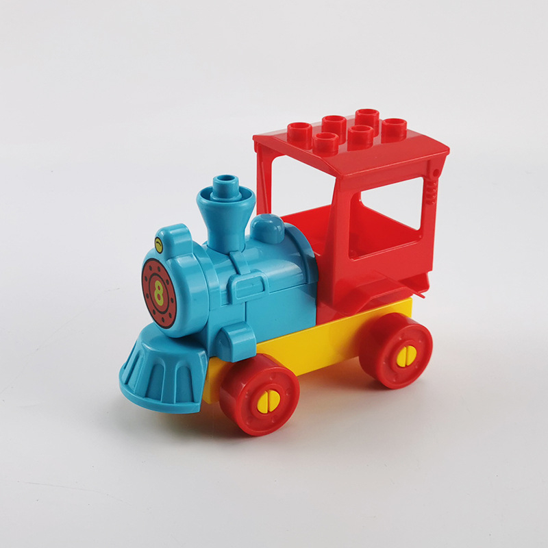 Set velikih blokova za DIY: kočija i vlakov vagon, ABS plast, za djecu 4–6 godina, pakiranje u vrećici, 0–38 komada