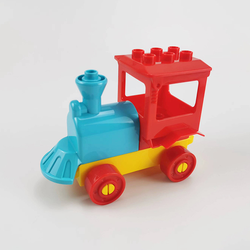 Set velikih blokova za DIY: kočija i vlakov vagon, ABS plast, za djecu 4–6 godina, pakiranje u vrećici, 0–38 komada