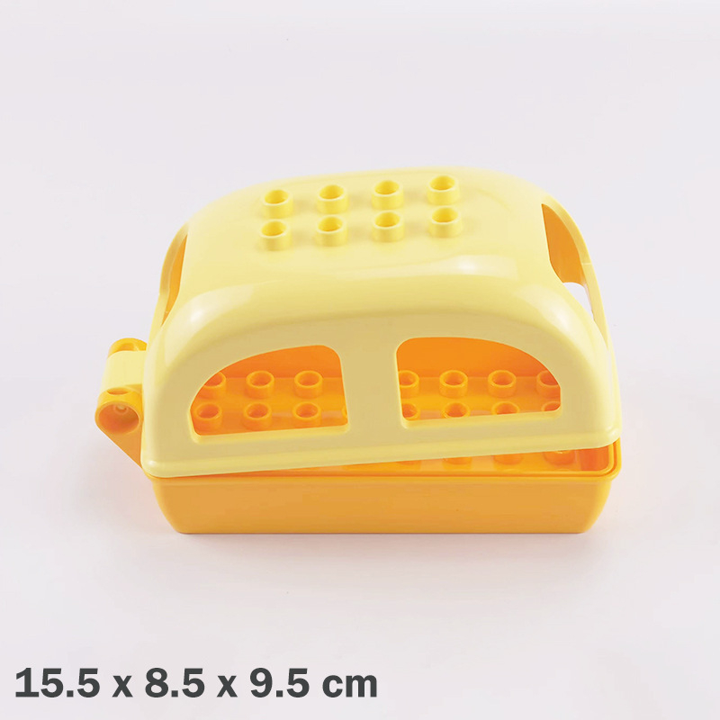 Set velikih blokova za DIY: kočija i vlakov vagon, ABS plast, za djecu 4–6 godina, pakiranje u vrećici, 0–38 komada