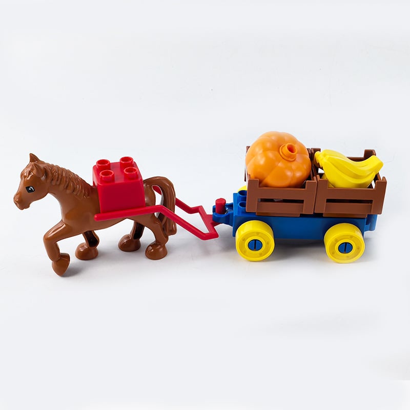 Set velikih blokova za DIY: kočija i vlakov vagon, ABS plast, za djecu 4–6 godina, pakiranje u vrećici, 0–38 komada