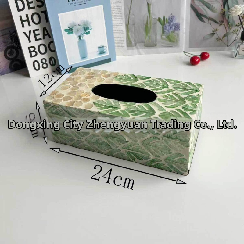 Shell-inšpirovaná krabička na vreckovky do stolíka — moderný minimalistický dizajn, vymeniteľné papierové vreckovky, model 985