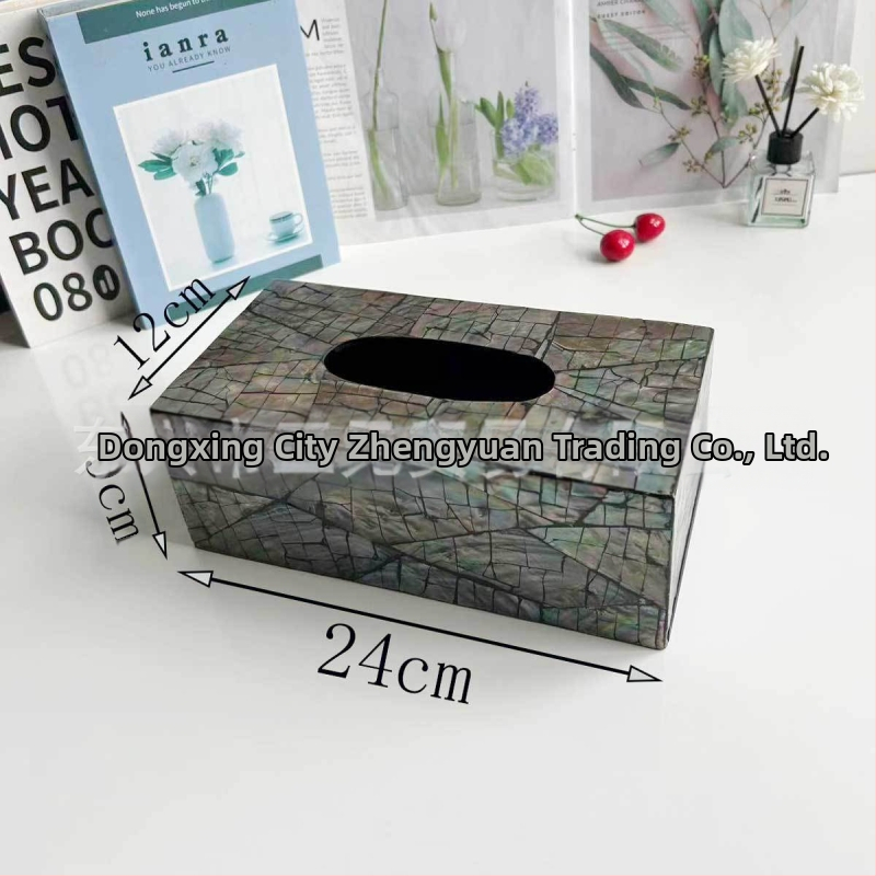 Shell-inšpirovaná krabička na vreckovky do stolíka — moderný minimalistický dizajn, vymeniteľné papierové vreckovky, model 985