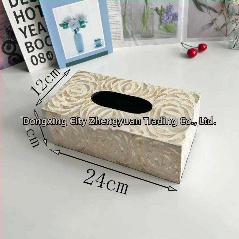 Shell-inšpirovaná krabička na vreckovky do stolíka — moderný minimalistický dizajn, vymeniteľné papierové vreckovky, model 985