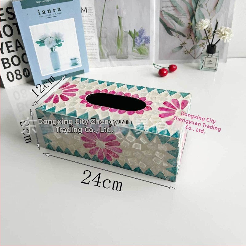 Shell-inšpirovaná krabička na vreckovky do stolíka — moderný minimalistický dizajn, vymeniteľné papierové vreckovky, model 985