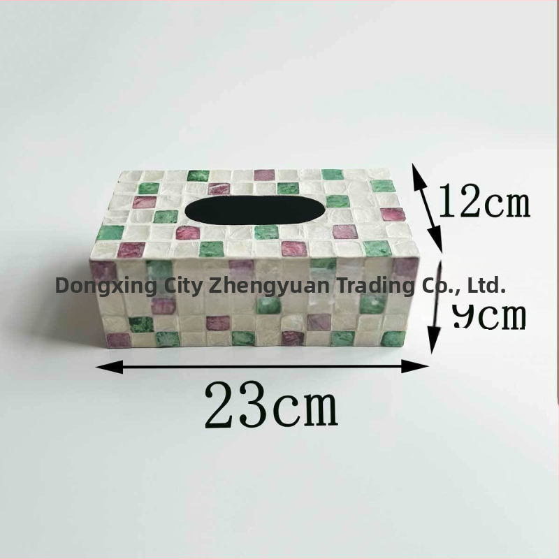 Shell-inšpirovaná krabička na vreckovky do stolíka — moderný minimalistický dizajn, vymeniteľné papierové vreckovky, model 985