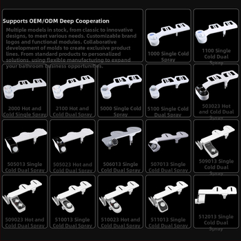 Bidetová sprchová hlavica na toaletu s nastaviteľnou teplotou a tlakom vody, ABS materiál, CUPC certifikát, samočistiaca tryska, rozstup otvorov 136–200 mm