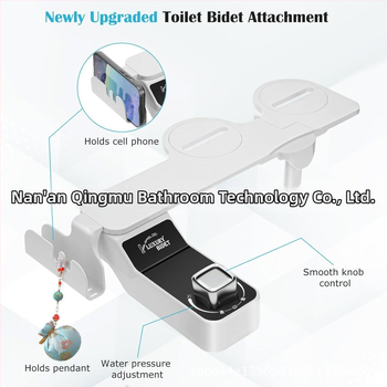 Bidetová sprchová hlavica na toaletu s nastaviteľnou teplotou a tlakom vody, ABS materiál, CUPC certifikát, samočistiaca tryska, rozstup otvorov 136–200 mm
