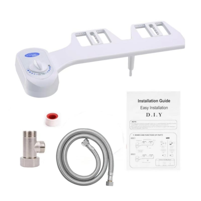 Bidetová sprchová hlavica na toaletu s nastaviteľnou teplotou a tlakom vody, ABS materiál, CUPC certifikát, samočistiaca tryska, rozstup otvorov 136–200 mm