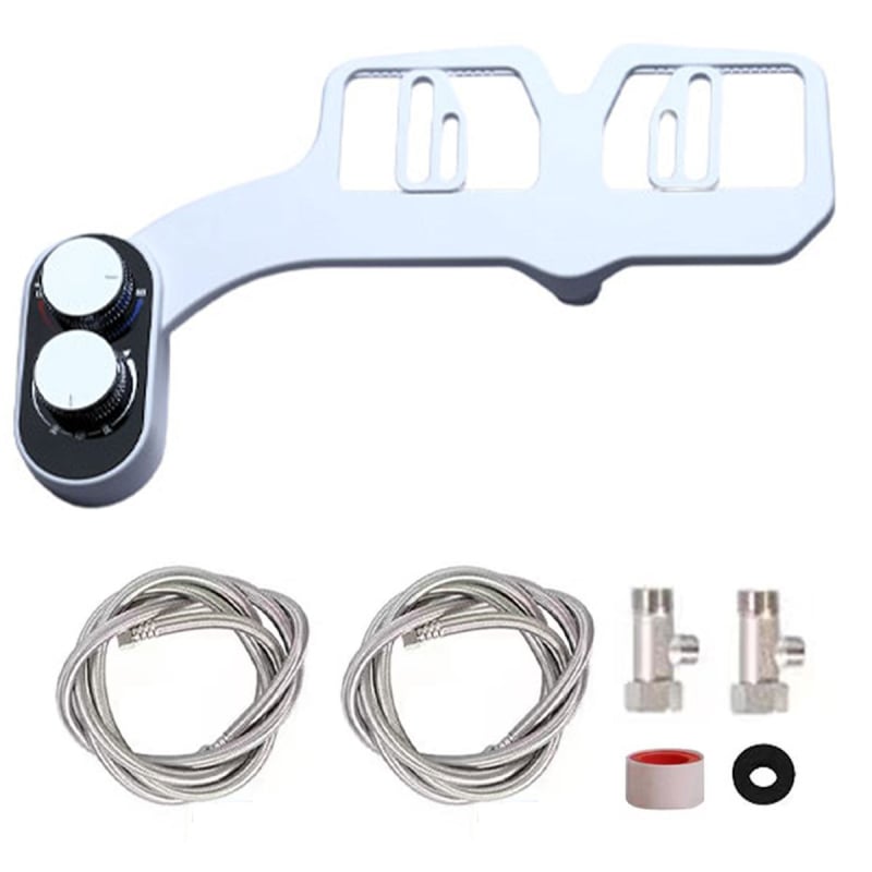 Bidetová sprchová hlavica na toaletu s nastaviteľnou teplotou a tlakom vody, ABS materiál, CUPC certifikát, samočistiaca tryska, rozstup otvorov 136–200 mm