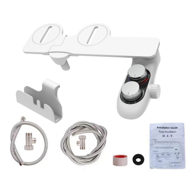 Bidetová sprchová hlavica na toaletu s nastaviteľnou teplotou a tlakom vody, ABS materiál, CUPC certifikát, samočistiaca tryska, rozstup otvorov 136–200 mm