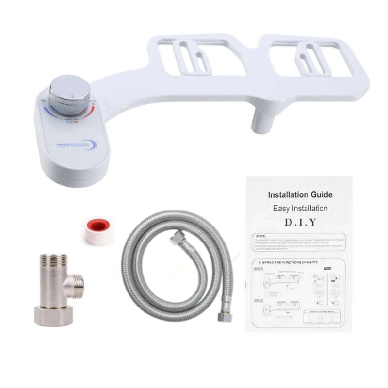 Bidetová sprchová hlavica na toaletu s nastaviteľnou teplotou a tlakom vody, ABS materiál, CUPC certifikát, samočistiaca tryska, rozstup otvorov 136–200 mm