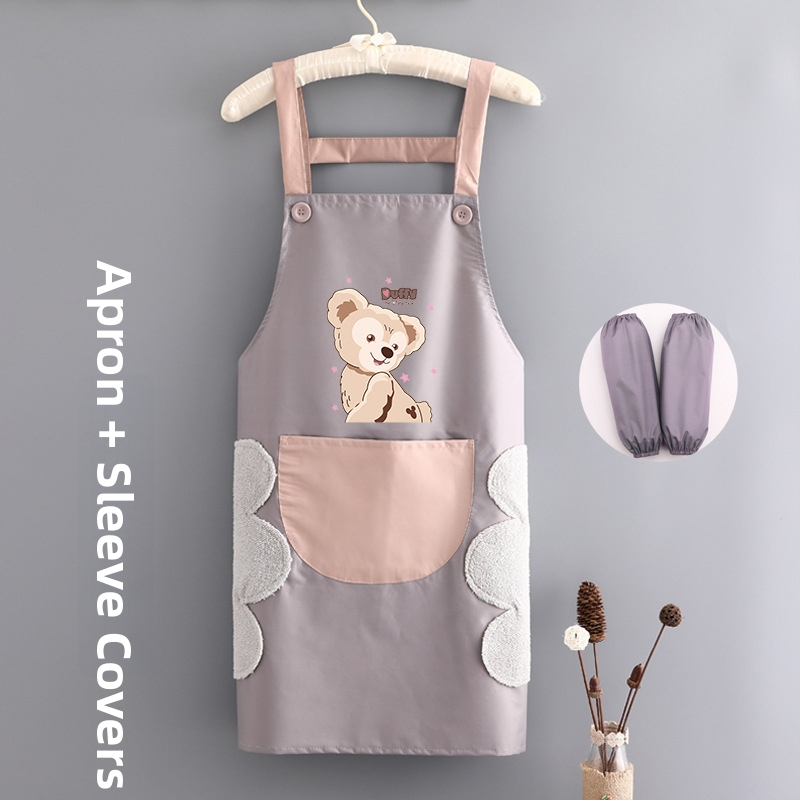 Престилка за кухня без ръкави, PVC, водоустойчива и устойчива на мазнини, карикатурен принт