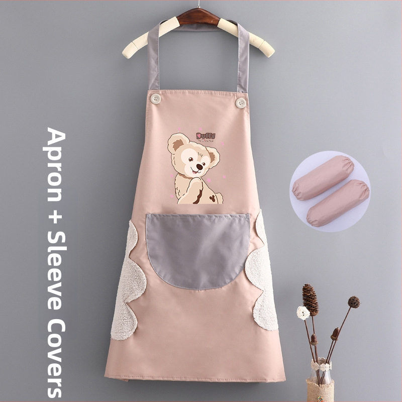 Престилка за кухня без ръкави, PVC, водоустойчива и устойчива на мазнини, карикатурен принт