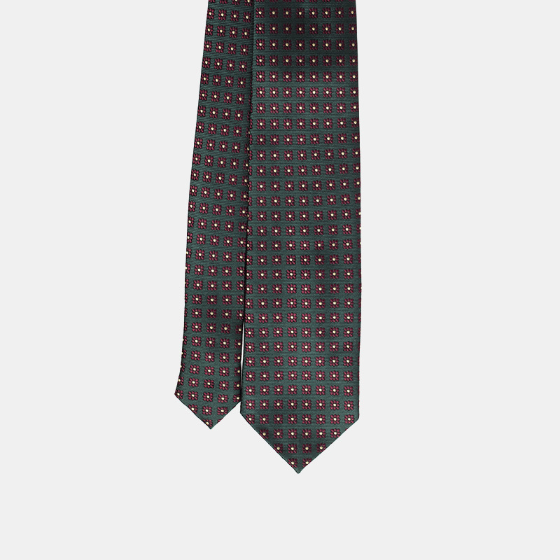 Svilenkasta kravata s prugasto cvjetnim uzorkom, Jacquard tkanina, vunena podstava, za muškarce, svakodnevna upotreba