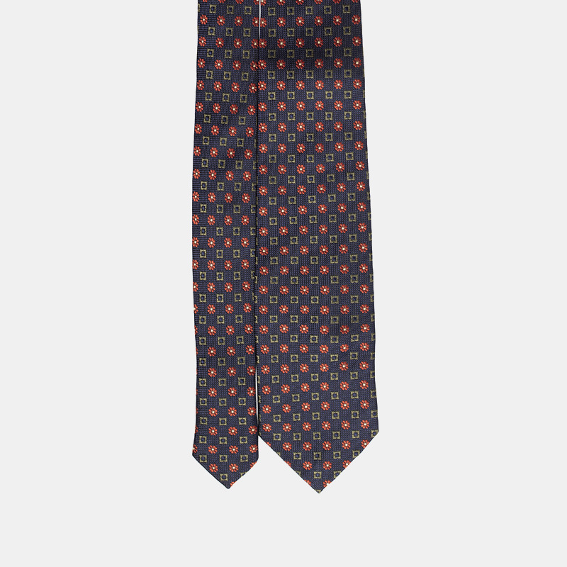 Svilenkasta kravata s prugasto cvjetnim uzorkom, Jacquard tkanina, vunena podstava, za muškarce, svakodnevna upotreba