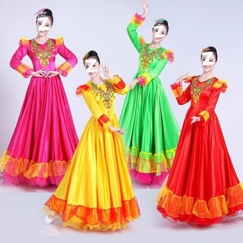 Etno tanečná dlhá sukňa - unisex, jednobarevný materiál, jar 2025