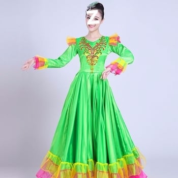 Etno tanečná dlhá sukňa - unisex, jednobarevný materiál, jar 2025