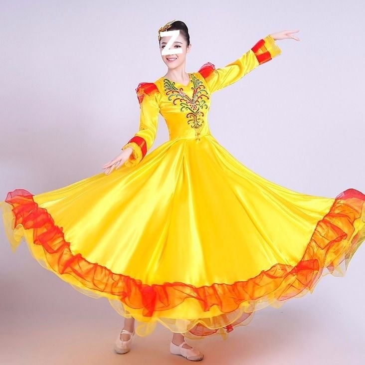 Etno tanečná dlhá sukňa - unisex, jednobarevný materiál, jar 2025