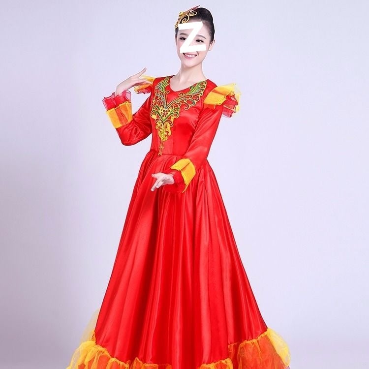 Etno tanečná dlhá sukňa - unisex, jednobarevný materiál, jar 2025