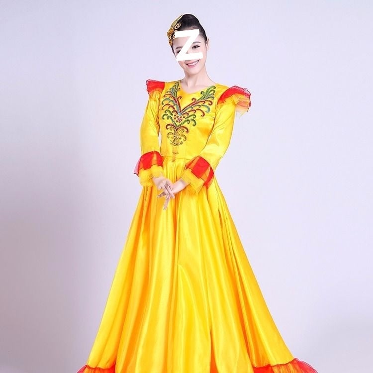 Etno tanečná dlhá sukňa - unisex, jednobarevný materiál, jar 2025