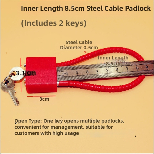 Zámok na skrinku na zbrane s oceľovým lanom, jadro zinkovej zliatiny, oceľový zámok, priame otvorenie, Wolf dog