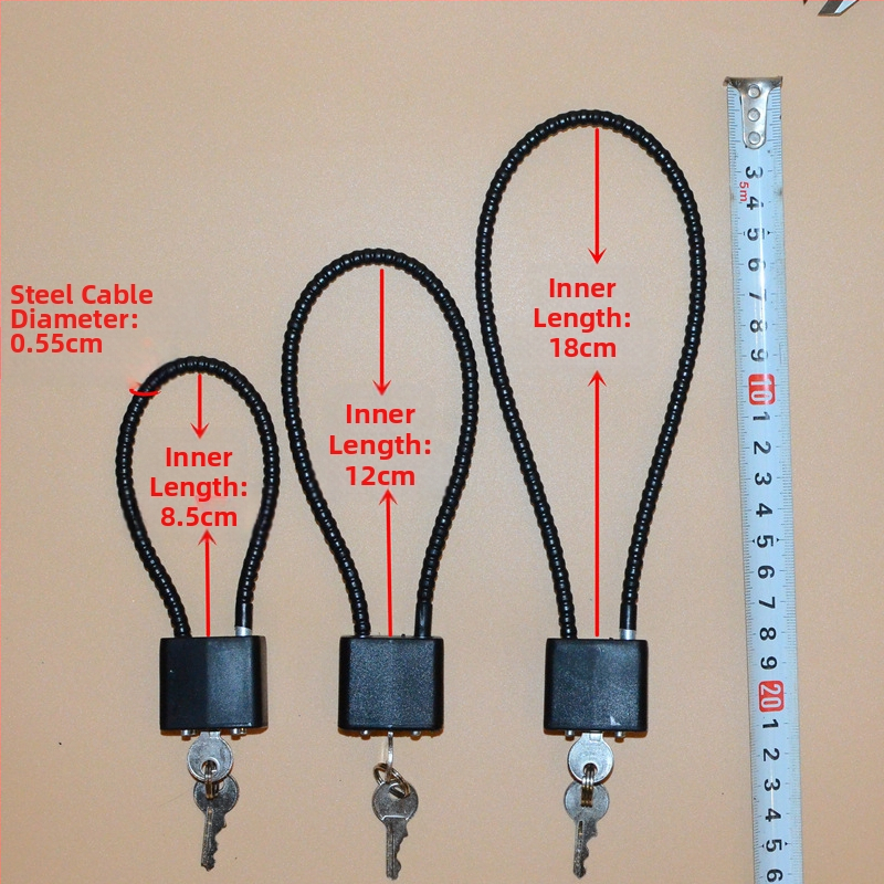 Zámok na skrinku na zbrane s oceľovým lanom, jadro zinkovej zliatiny, oceľový zámok, priame otvorenie, Wolf dog