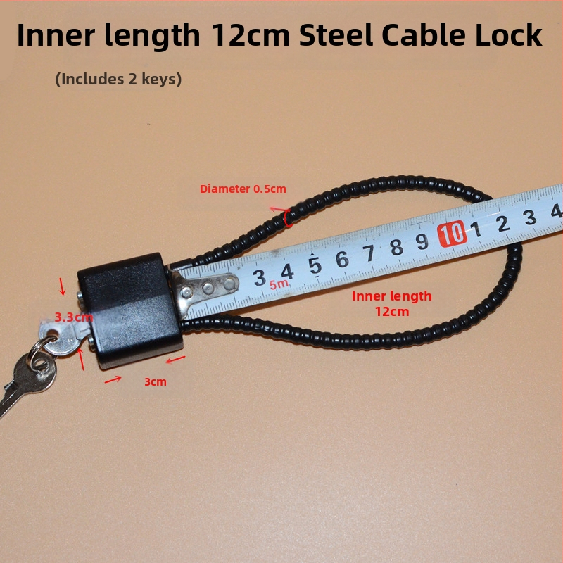 Zámok na skrinku na zbrane s oceľovým lanom, jadro zinkovej zliatiny, oceľový zámok, priame otvorenie, Wolf dog