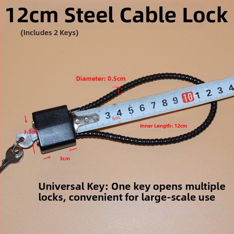 Zámok na skrinku na zbrane s oceľovým lanom, jadro zinkovej zliatiny, oceľový zámok, priame otvorenie, Wolf dog