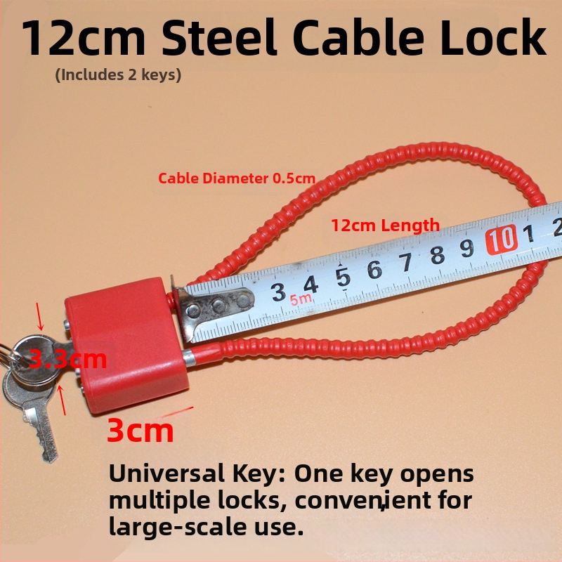Zámok na skrinku na zbrane s oceľovým lanom, jadro zinkovej zliatiny, oceľový zámok, priame otvorenie, Wolf dog