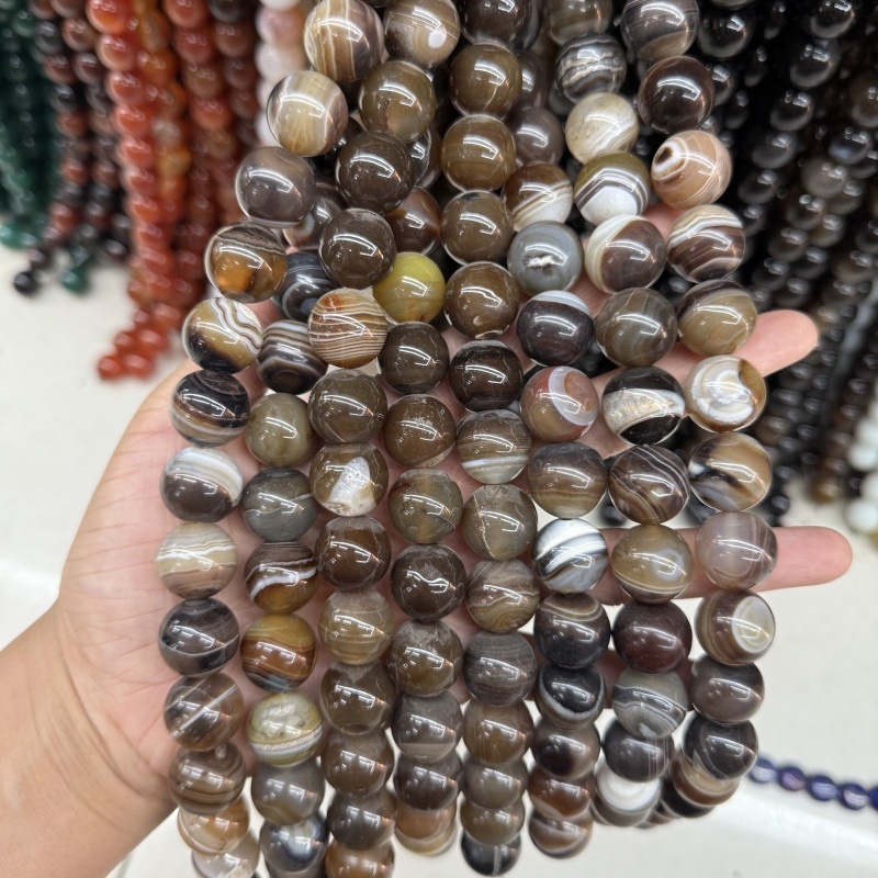 Χάντρες από φυσική πέτρα – γυαλισμένες, σχήμα Old-Type μήλου, μοτίβο Totem, κωδικός Mj250708-321