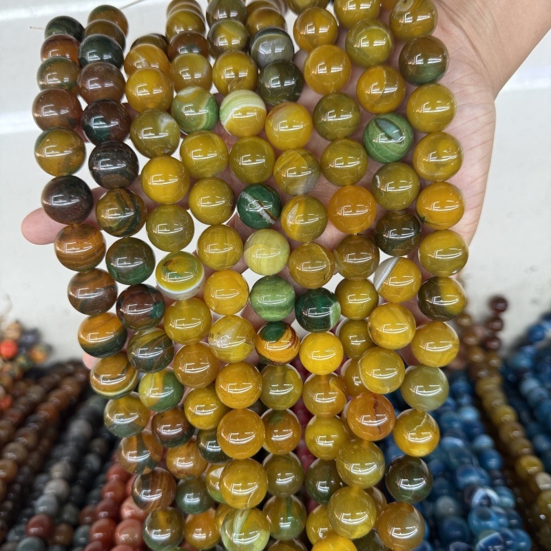 Χάντρες από φυσική πέτρα – γυαλισμένες, σχήμα Old-Type μήλου, μοτίβο Totem, κωδικός Mj250708-321