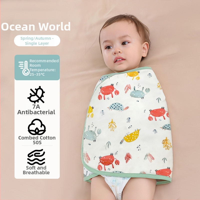 Βρεφικός σάκος ύπνου σε σχήμα κουκούλι με εξωτερικό ύφασμα από βαμβάκι 95%+ και επένδυση 95%+, αντιβακτηριακός και απομακρύνει την υγρασία, για νεογέννητα έως 12 μηνών, άνοιξη και φθινόπωρο.