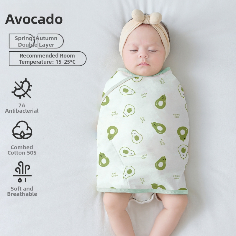 Βρεφικός σάκος ύπνου σε σχήμα κουκούλι με εξωτερικό ύφασμα από βαμβάκι 95%+ και επένδυση 95%+, αντιβακτηριακός και απομακρύνει την υγρασία, για νεογέννητα έως 12 μηνών, άνοιξη και φθινόπωρο.