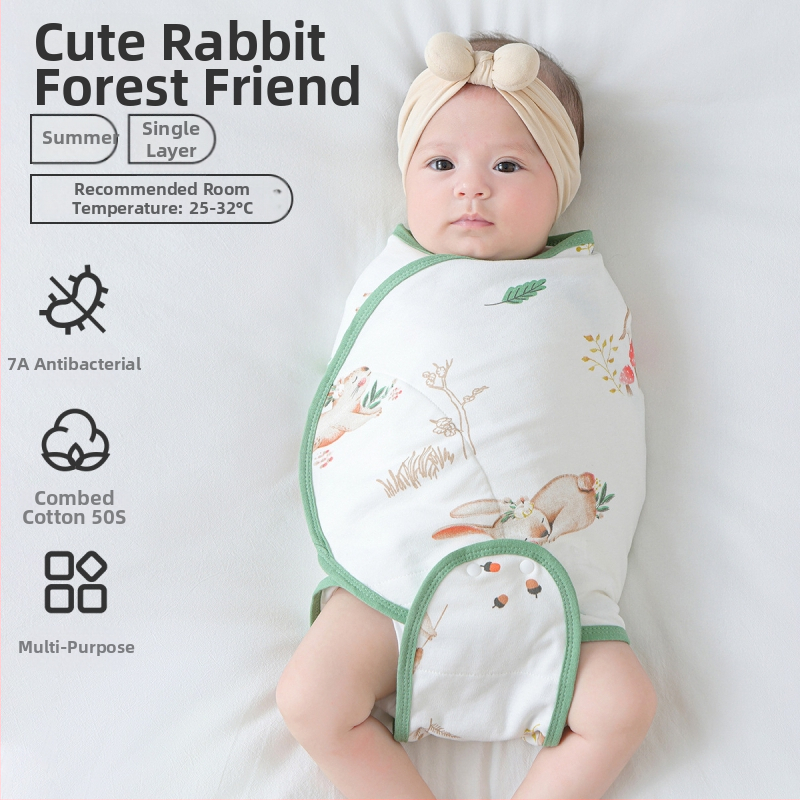 Βρεφικός σάκος ύπνου σε σχήμα κουκούλι με εξωτερικό ύφασμα από βαμβάκι 95%+ και επένδυση 95%+, αντιβακτηριακός και απομακρύνει την υγρασία, για νεογέννητα έως 12 μηνών, άνοιξη και φθινόπωρο.