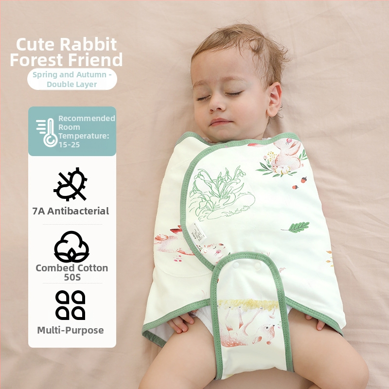 Βρεφικός σάκος ύπνου σε σχήμα κουκούλι με εξωτερικό ύφασμα από βαμβάκι 95%+ και επένδυση 95%+, αντιβακτηριακός και απομακρύνει την υγρασία, για νεογέννητα έως 12 μηνών, άνοιξη και φθινόπωρο.