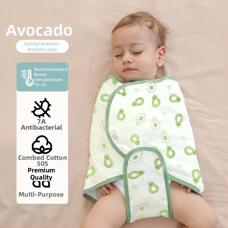 Βρεφικός σάκος ύπνου σε σχήμα κουκούλι με εξωτερικό ύφασμα από βαμβάκι 95%+ και επένδυση 95%+, αντιβακτηριακός και απομακρύνει την υγρασία, για νεογέννητα έως 12 μηνών, άνοιξη και φθινόπωρο.
