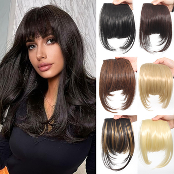 Перука с ресни с клипс, въздушни ресни и прави ресни, синтетично влакно устойчиво на високи температури