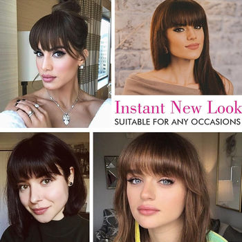 Перука с ресни с клипс, въздушни ресни и прави ресни, синтетично влакно устойчиво на високи температури