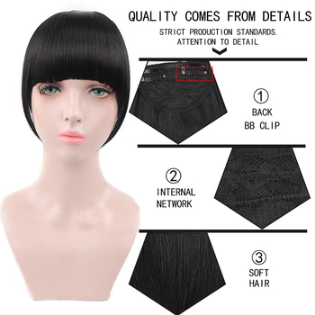 Перука с ресни с клипс, въздушни ресни и прави ресни, синтетично влакно устойчиво на високи температури