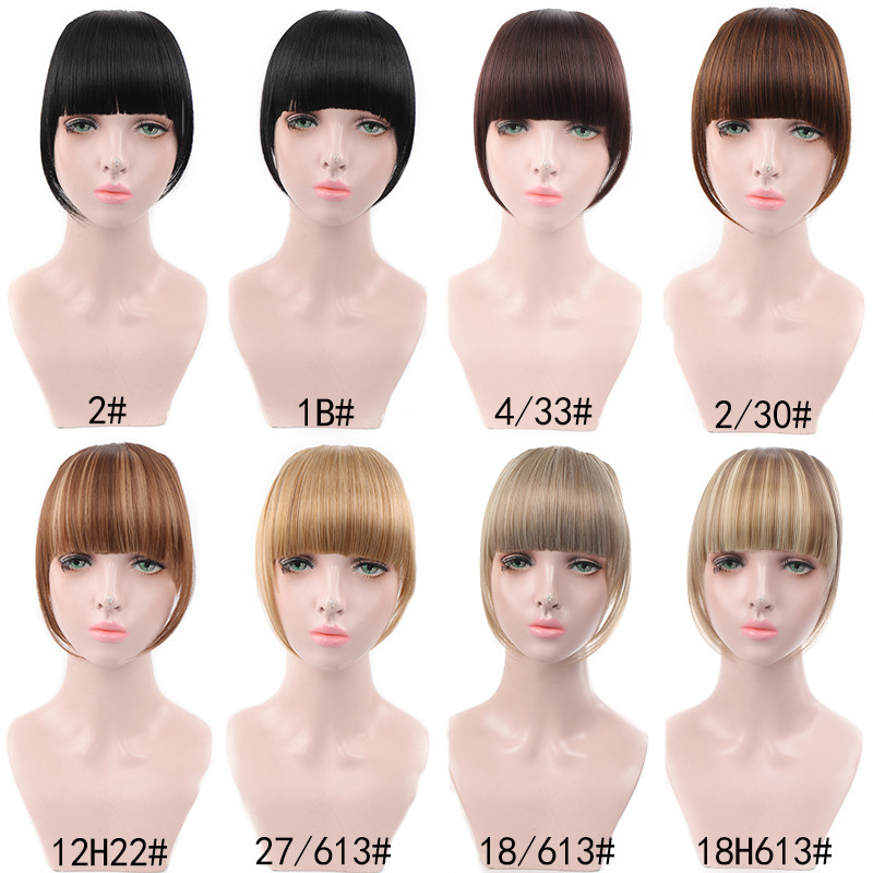 Перука с ресни с клипс, въздушни ресни и прави ресни, синтетично влакно устойчиво на високи температури