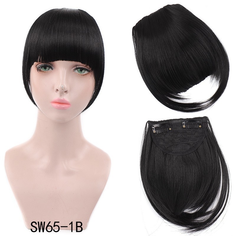 Перука с ресни с клипс, въздушни ресни и прави ресни, синтетично влакно устойчиво на високи температури