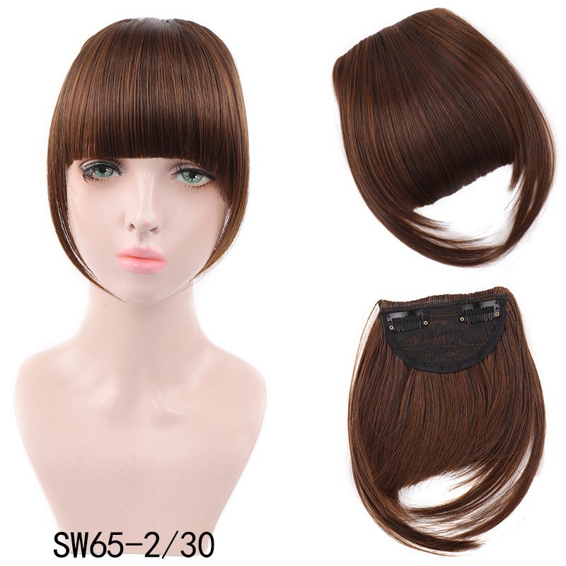 Перука с ресни с клипс, въздушни ресни и прави ресни, синтетично влакно устойчиво на високи температури